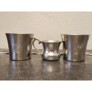 3 Pcs Vintage Royal Holland Pewter Daalderop Alloy Shot Glass Cup Collection Lot